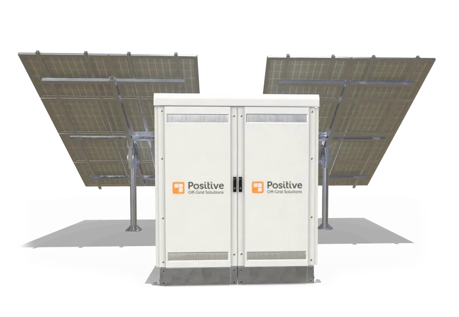 Off grid solar cabinet and solar panels
