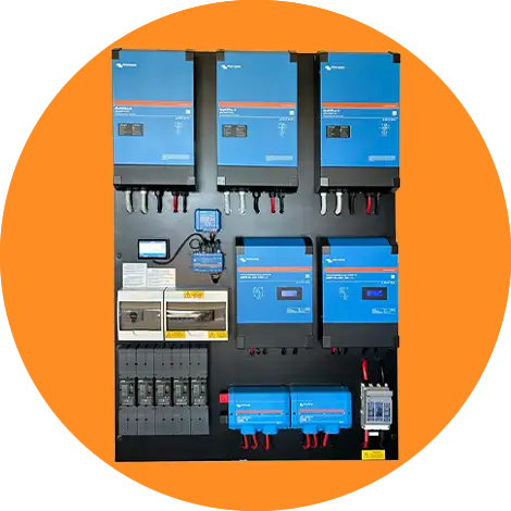 Off Grid Residential Solution. Victron equipment for solar installation