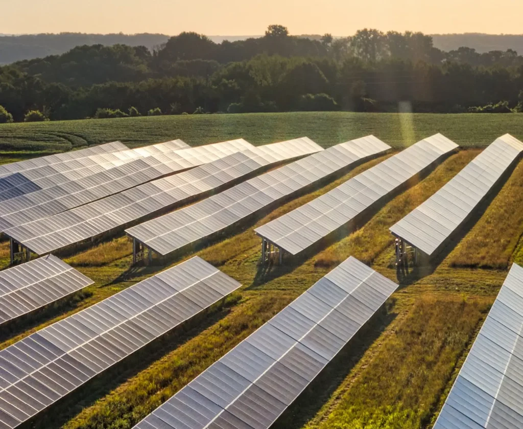 off grid solar panel farm