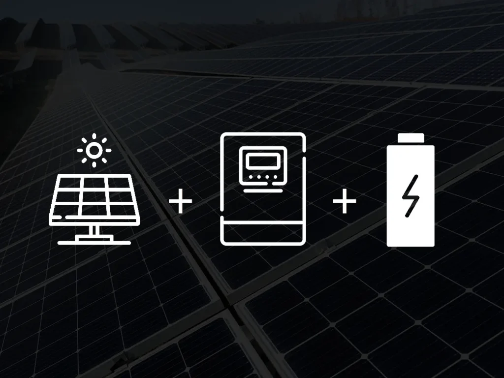 solar panels with icons and symbols