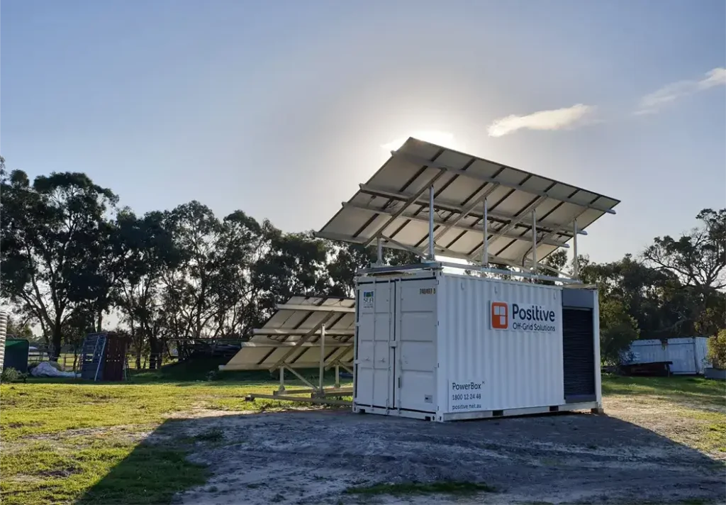 a solar panel on a sea container