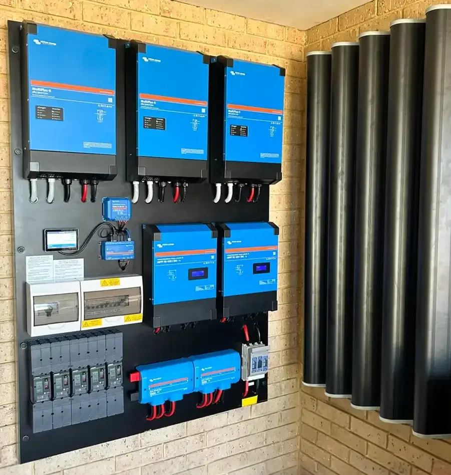 a wall mounted stand alone power system with zenaji batteries