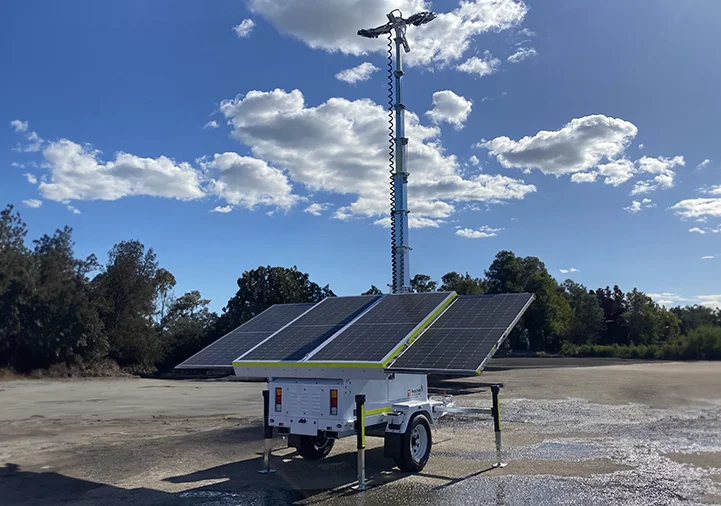 a solar panel on a trailer