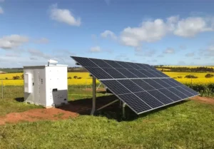 a solar panel in a field, off-grid solar solutions in australia