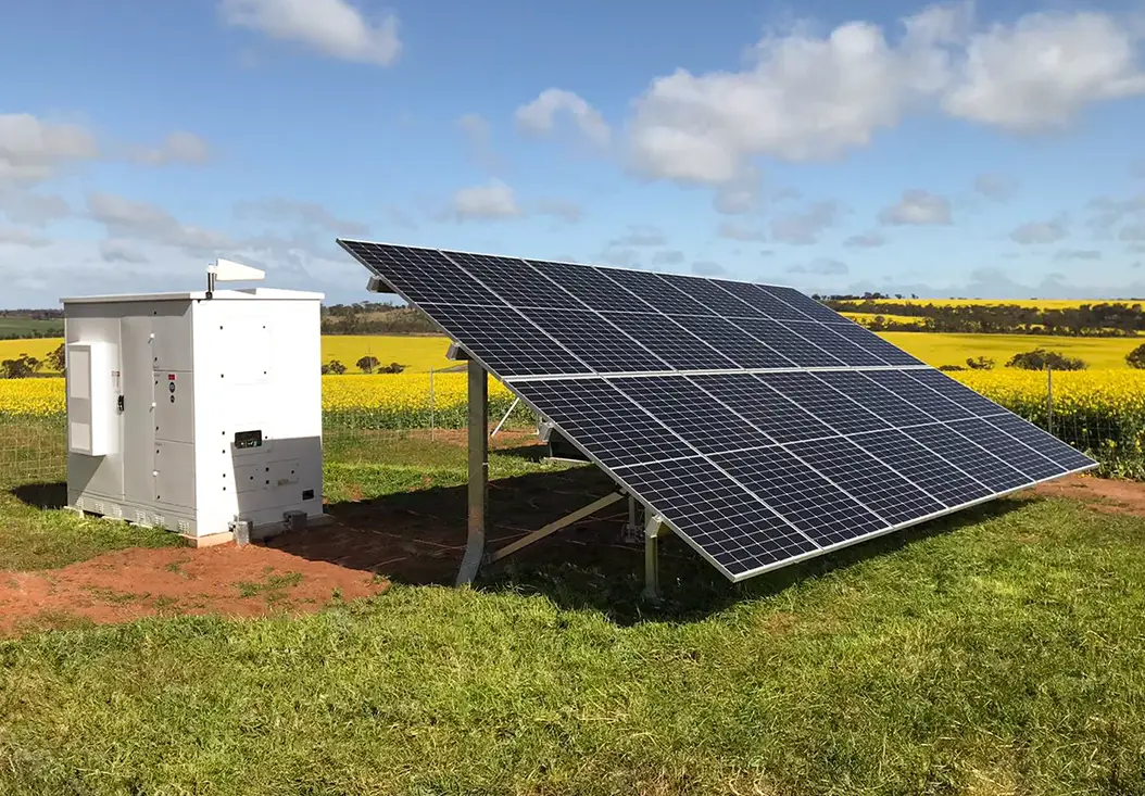 a solar panel in a field