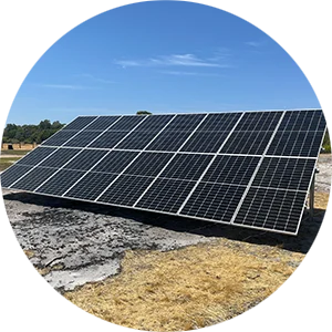 a solar panel in a field