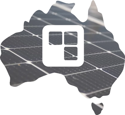 australia with an overlay of a renewable energy website logo
